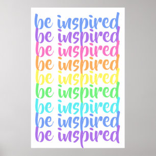 "Lass dich inspirieren" Regenbogen Poster