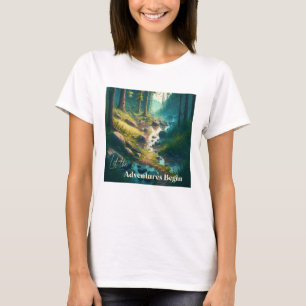 Lass die Abenteuer beginnen   Camping-Kunst T-Shirt