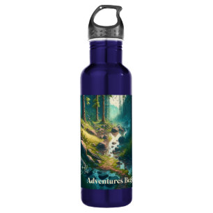 Lass die Abenteuer beginnen   Camping-Thema Edelstahlflasche
