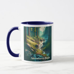 Lass die Abenteuer beginnen   Camping-Thema Tasse