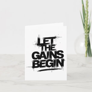 Lass Die Gewinne beginnen Gym Bodybuilding Fitness Karte