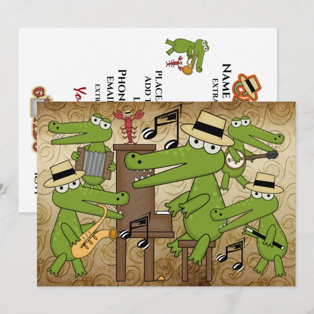 Lass die Good Times Roll! Cajun Style! Einladung (Vorne/Hinten)