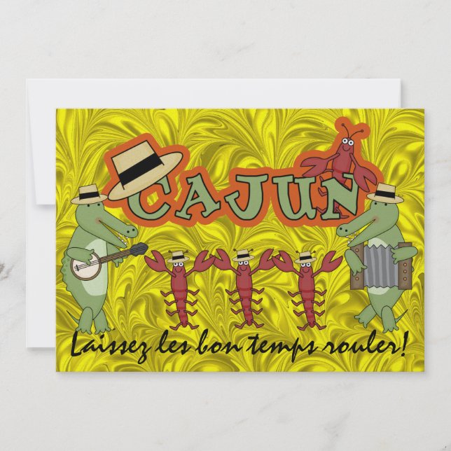 Lass die Good Times Roll! Cajun Style! Mardi Gras Einladung (Vorderseite)