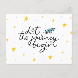Lass die Reise beginnen - Motivationspostkarte Postkarte