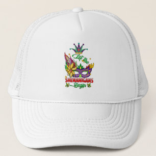 Lass die Schabernack beginnen Mardi Gras Trucker-M Truckerkappe
