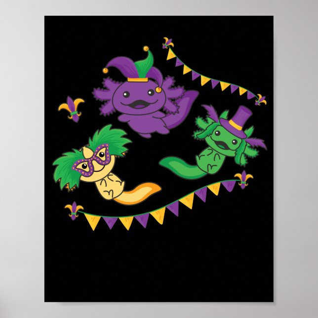 Lass die Shenanigans Begin Mardi Gras Axolotl Poster (Vorne)