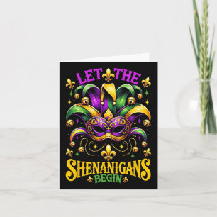Lass die Shenanigans Begin Mardi Gras Kinder Männe Karte