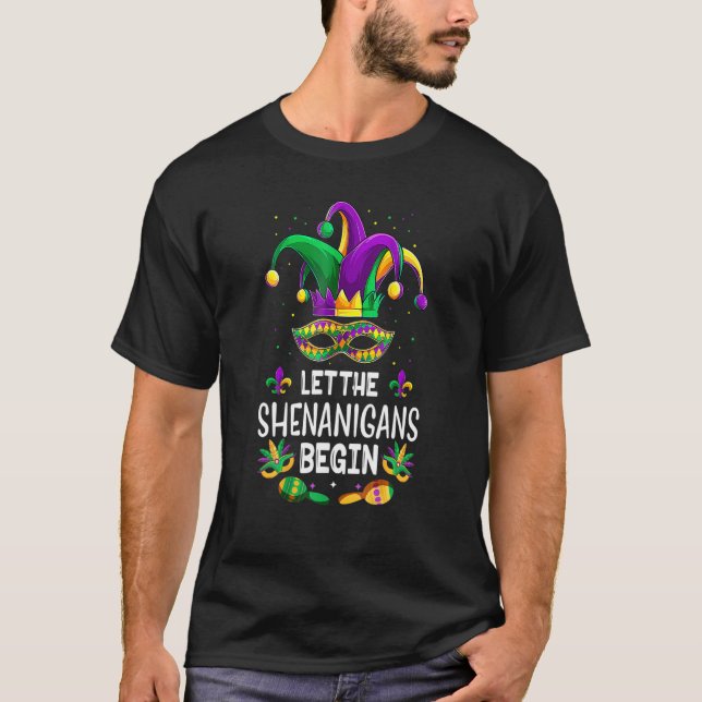 Lass die Shenanigans Begin Mardi Gras S, Kids Men  T-Shirt (Vorderseite)