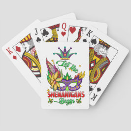 Lass die Shenanigans Begin Mardi Gras spielen Kart Spielkarten