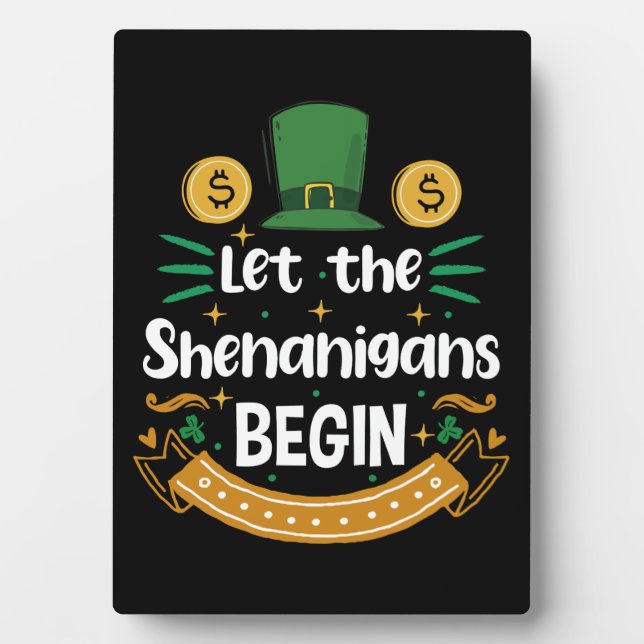 Lass Die Shenanigans beginnen St. Patrick's Day Fotoplatte (Vorderseite)