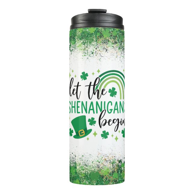 Lass Die Shenanigans beginnen St. Patrick's Day Thermosbecher (Vorderseite)