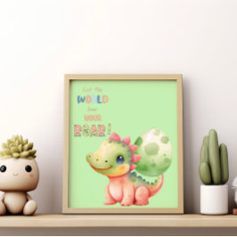 Lass, die Welt höre deinen Ruhm! Niedliches Aquare Poster