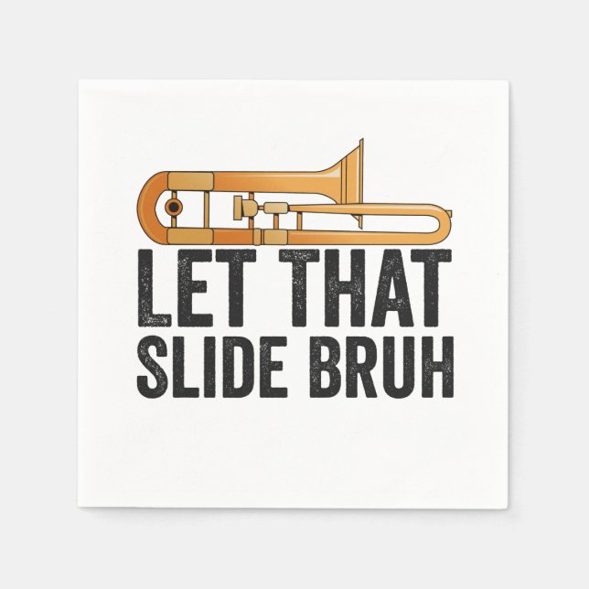 Lass diese Slide Bro Funny Trombone Player Brass Serviette (Vorderseite)