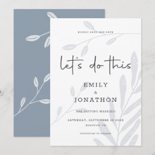 Lass dieses Foliage Dusty Blue Save the Date