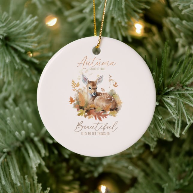 Lass Dinge gehen Herbst Keramik Ornament (Baum)
