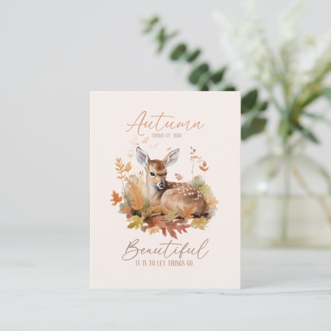 Lass Dinge gehen Herbst Postkarte (Stehend Vorderseite)