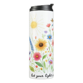 Lass dir Blume und Sonne personalisiert Thermosbecher