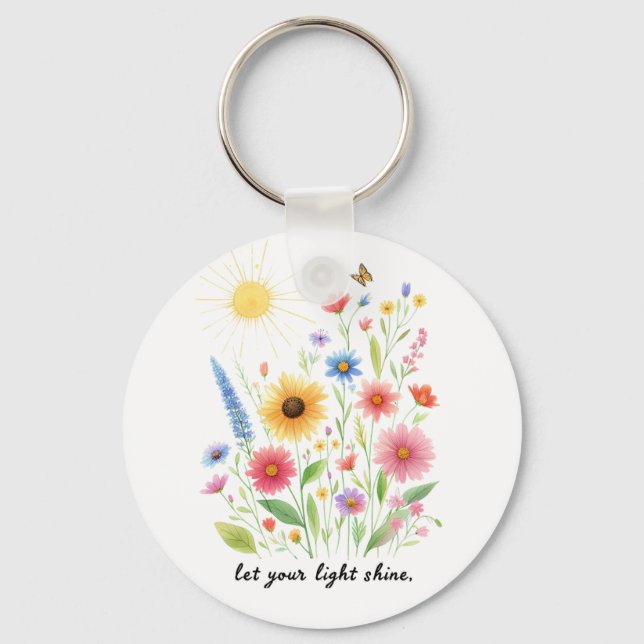 Lass dir helle Blume und Sonnencreme Schlüsselanhänger (Vorderseite)