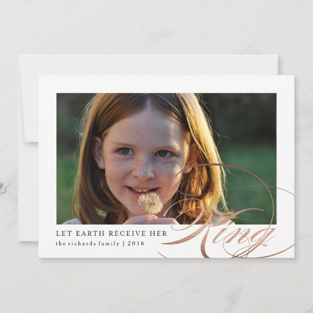 Lass Earth erhält ihre King Religious Foto Card (Vorderseite)
