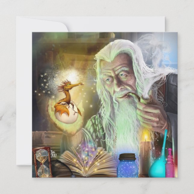 Lass, ein Baby Dragon Fantasy Wizard Art zu machen (Vorderseite)