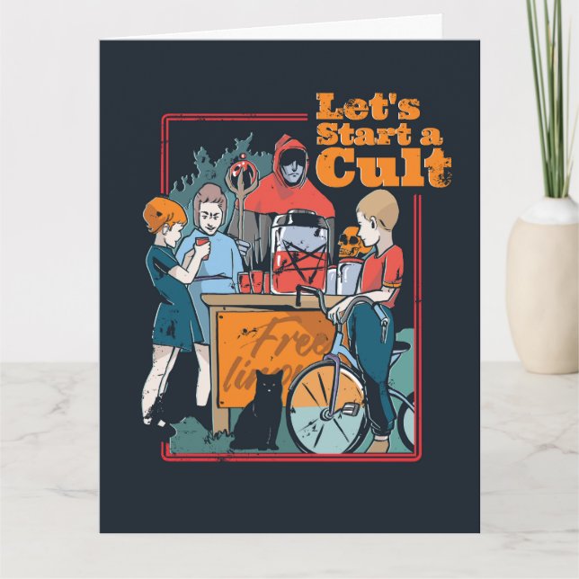 Lass ein Kult-Spooky-Retro-Halloween-Kind zu start Karte (Vorderseite)