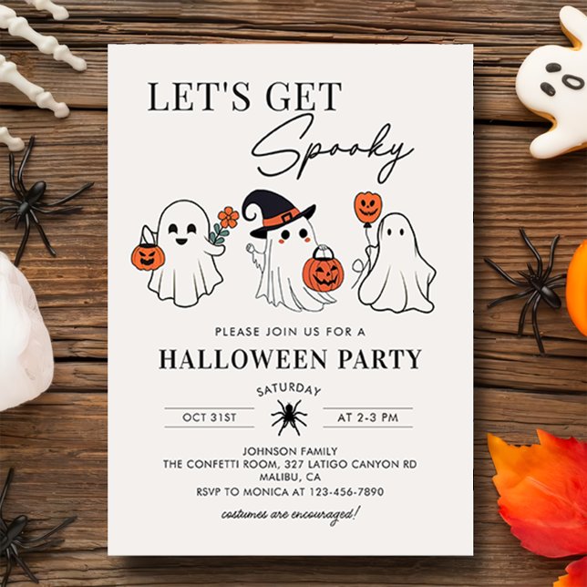 Lass erhalten Spooky Ghost Halloween-Party Einladu Einladung (Von Creator hochgeladen)