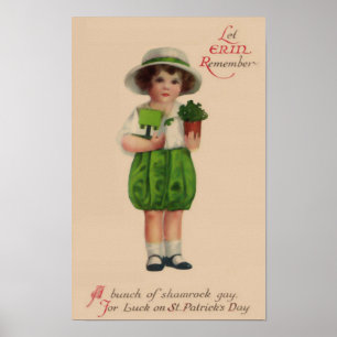 Lass Erin Denken Sie an den Vintagen St. Patrick's Poster
