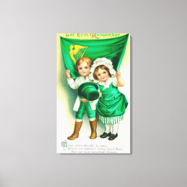 Lass Erin Remember Couple mit einer Flagge Leinwanddruck (Vorderseite)