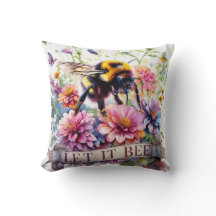 Lass es Biene – Aquarell Hummel Frühlingsflorales