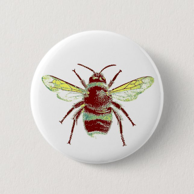Lass es Biene Pin sein Button (Vorderseite)