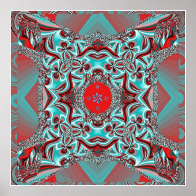 Lass es Blossom Mandala Poster (Vorne)