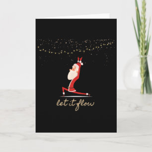 Lass es fließen Yoga Santa Asana Gold Konfetti Ste Karte