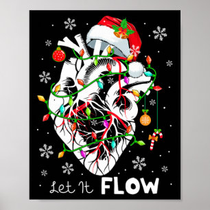 Lass es fließend Xmas Anatomie Santa Herz Teil Car Poster