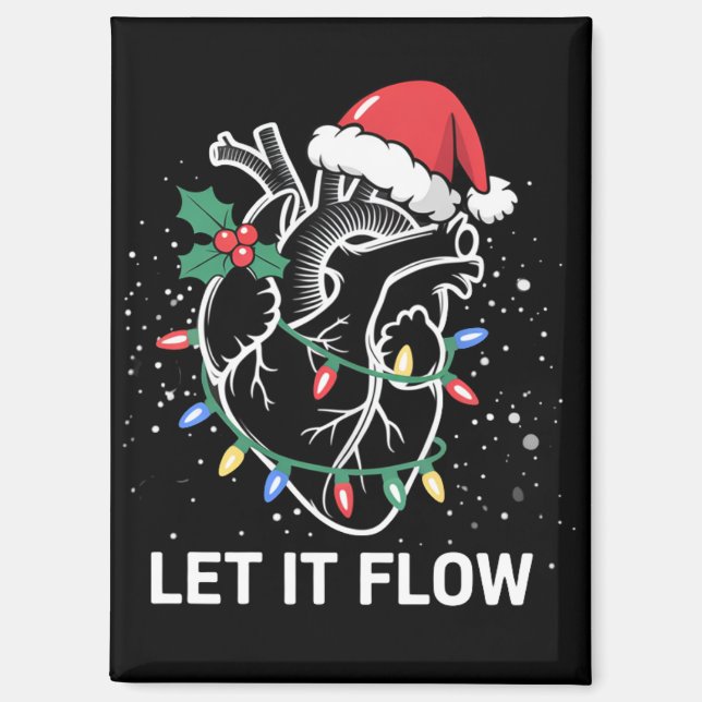 Lass es fließt Anatomie Herzkrankheit Weihnachtsma Magnet (Vorderseite)
