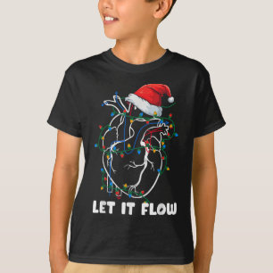 Lass es fließt Anatomie Herzkrankheit Weihnachtsma T-Shirt