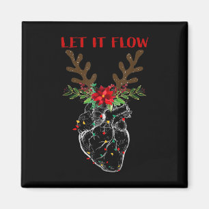 Lass es fließt Funny Heart Weihnachtskuren für Män Magnet