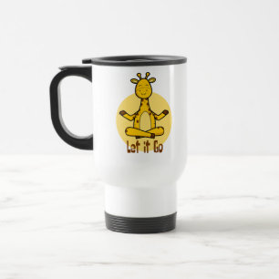 Lass es gehen Kawaii giraffe üben Yoga gelb Reisebecher