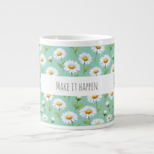 Lass es geschehen - Aquarell-Gänseblümchen Jumbo-Tasse