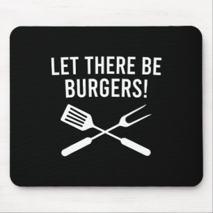 Lass, es gibt Burger! Gabel und Spatula Funny Gril Mousepad