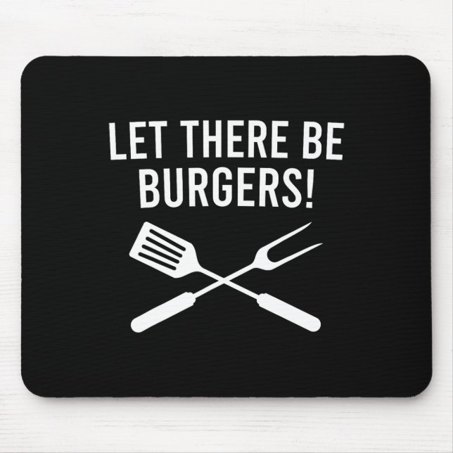 Lass, es gibt Burger! Gabel und Spatula Funny Gril Mousepad (Vorne)