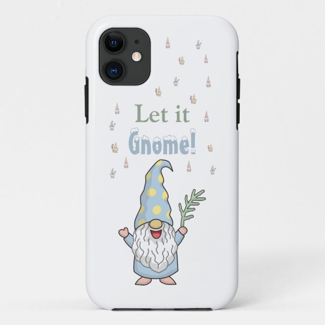 Lass es Gnome Snow Niedlich Modern Winter Case-Mate iPhone Hülle (Rückseite)