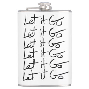 Lass es GO! Motivierend Kalligraphie Flachmann
