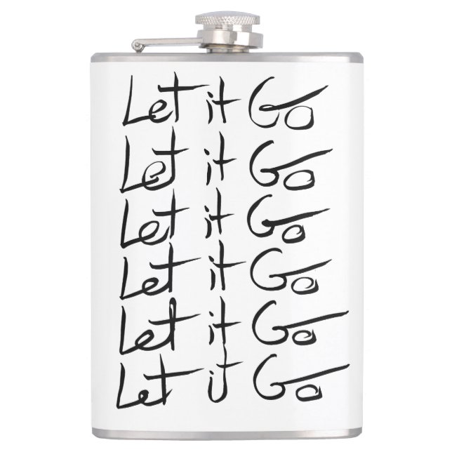 Lass es GO! Motivierend Kalligraphie Flachmann (Vorderseite)