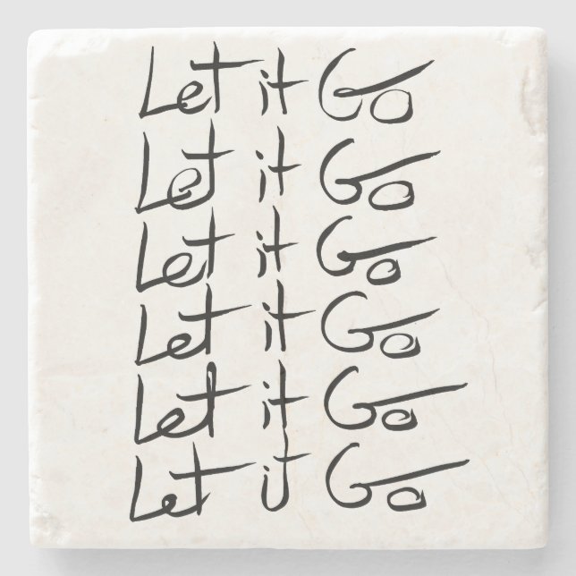 Lass es GO! Motivierend Kalligraphie Steinuntersetzer (Vorderseite)