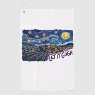 "Lass es Gogh" mit Gogh-Malerei lustigem Wortspiel Golfhandtuch