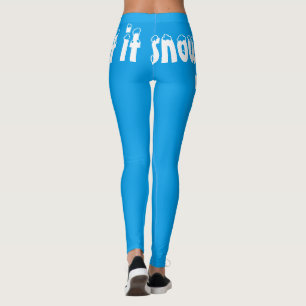 Lass es hellblaue Leggings schneien