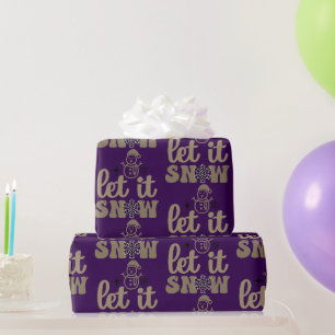 Lass es lila Weihnachten schneien Geschenkpapier