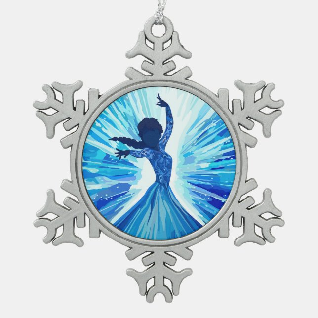 Lass es los schneeflocken Zinn-Ornament (Vorderseite)