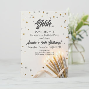 Lass es nicht platzen Gold Glitter Überraschungs-G Einladung