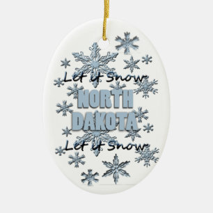Lass es Schnee Nord Dakota Weihnachtsschmuck